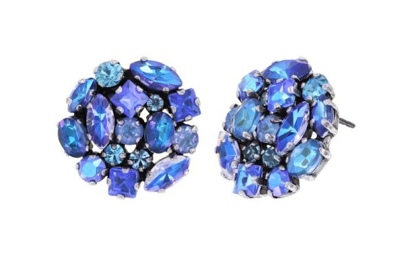 Konplott - Ballroom - blue, antique silver, earring stud