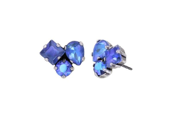 Konplott - Ballroom - blue, antique silver, earring stud