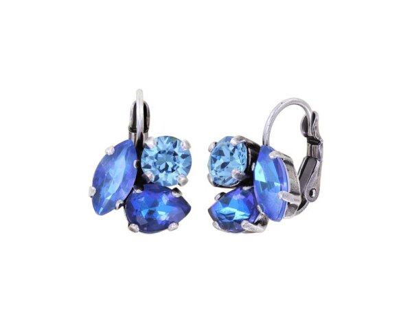 Konplott - Ballroom - blue, antique silver, earring eurowire
