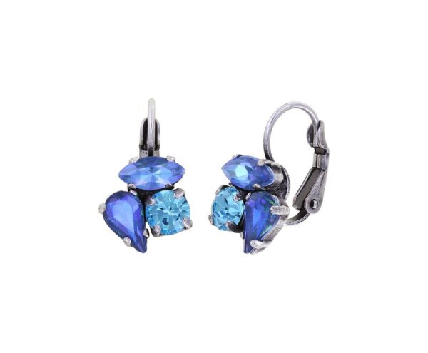 Konplott - Ballroom - blue, antique silver, earring eurowire