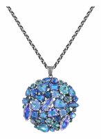 Konplott - Ballroom - Blau, Antiksilber, Halskette mit...