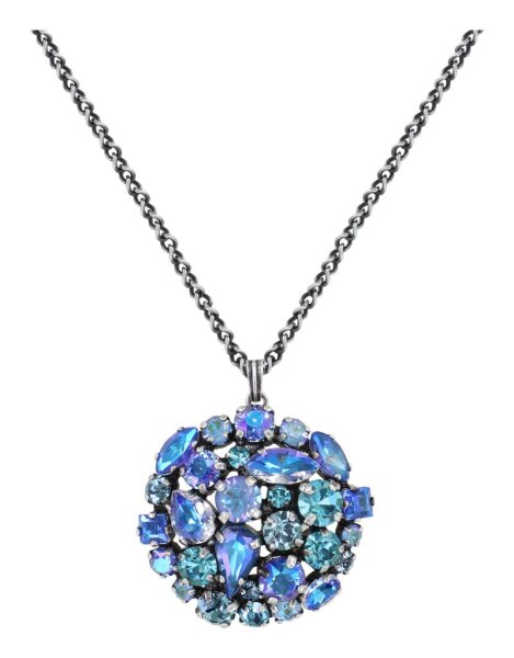 Konplott - Ballroom - blue, antique silver, necklace pendant