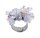 Konplott - Bead Snake Jelly - white, antique silver, ring