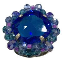 Konplott - Bead Snake Jelly - Blau, Antiksilber, Ring