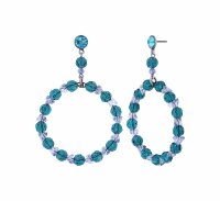 Konplott - Bead Snake Jelly - Blau, Antiksilber, Ohrringe...