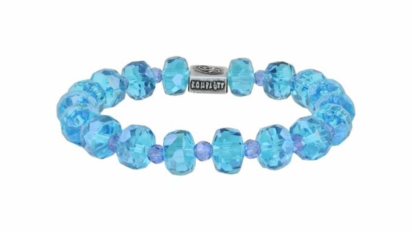 Konplott - Bead Snake Jelly - blue, antique silver, bracelet elastic