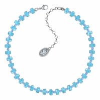 Konplott - Bead Snake Jelly - blue, antique silver, necklace