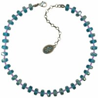Konplott - Bead Snake Jelly - blue, antique silver, necklace