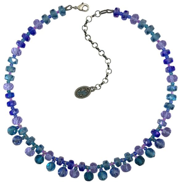 Konplott - Bead Snake Jelly - Blau, Antiksilber, Halskette