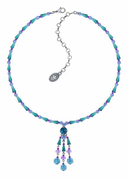 Konplott - Bead Snake Jelly - blue, antique silver, necklace