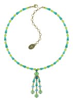 Konplott - Bead Snake Jelly - green, antique brass, necklace