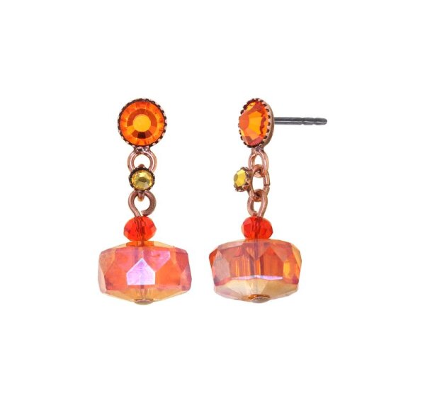 Konplott - Bead Snake Jelly - orange, antique copper, earring stud dangling