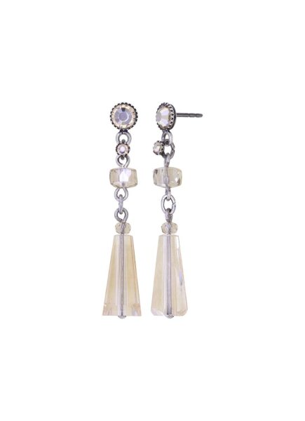Konplott - Bead Snake Jelly - white, antique silver, earring stud dangling