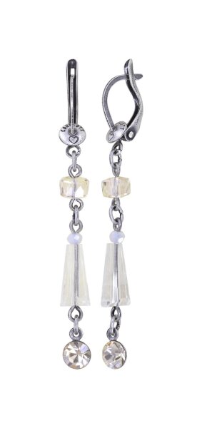 Konplott - Bead Snake Jelly - white, antique silver, earring dangling