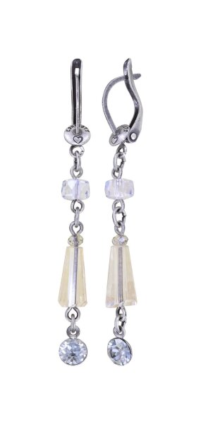 Konplott - Bead Snake Jelly - white, antique silver, earring dangling