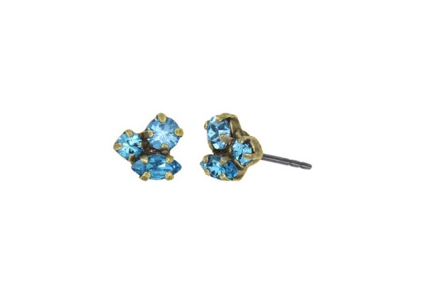 Konplott - Daily Desire - blue, antique brass, earring stud