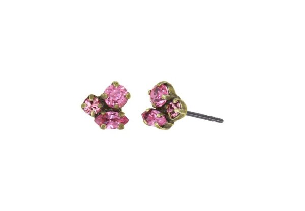 Konplott - Daily Desire - pink, antique brass, earring stud