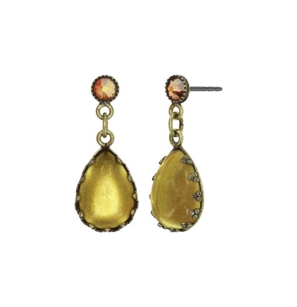 Konplott - Daily Desire - yellow, antique brass, earring stud dangling