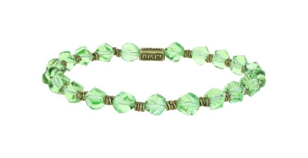 Konplott - Petit Glamour dAfrique - Grün, Antikmessing, Armband auf Gummiband