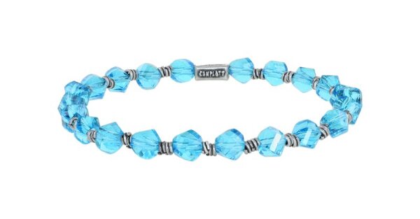 Konplott - Petit Glamour dAfrique - blue, antique silver, bracelet elastic