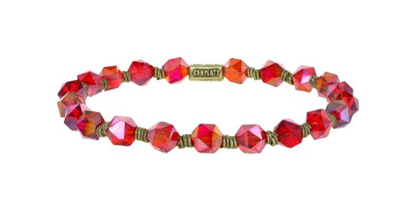 Konplott - Petit Glamour dAfrique - red, antique brass, bracelet elastic