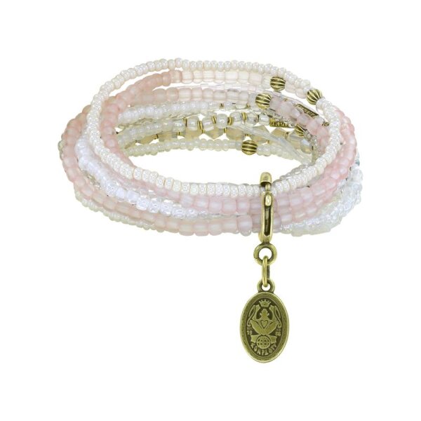 Konplott - Petit Glamour dAfrique - white, antique brass, bracelet elastic