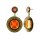 Konplott - Honey Drops in Space - multi, Light antique brass, earring stud dangling