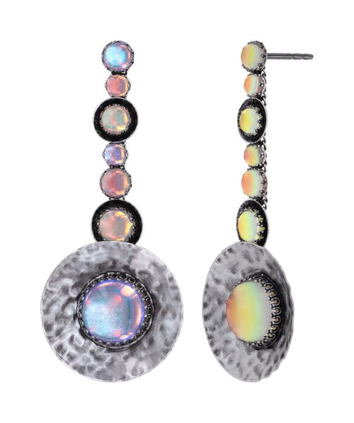 Konplott - Honey Drops in Space - pastel multi, Light antique silver, earring stud dangling