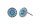 Konplott - Spell on You - hellblau, helles Antiksilber(centre:  crystal royal blue de lite, edge: lt.turquoise), Ohrringe mit Stecker