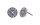 Konplott - Spell on You - black, Light antique silver, (centre:  crystal lt. chrome edge: crystal velvet) , earring stud