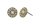 Konplott - Spell on You - grey, Light antique brass, (centre:  crystal golden shadow, edge: crystal silver shade), earring stud