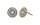 Konplott - Spell on You - white, Light antique brass, (centre:  crystal ivory cream de lite, edge: crystal silver shade), earring stud