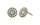 Konplott - Spell on You - white, Light antique brass, (centre:  crystal lt.grey de lite, edge: crystal), earring stud