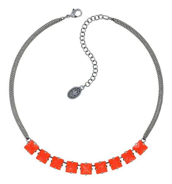 Konplott - Punk Classics - red/orange, antique silver, L, necklace