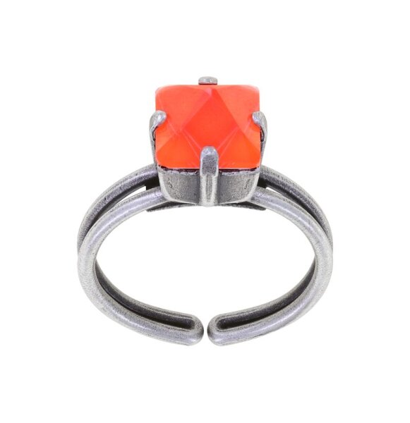 Konplott - Punk Classics - red/orange, antique silver, M, ring