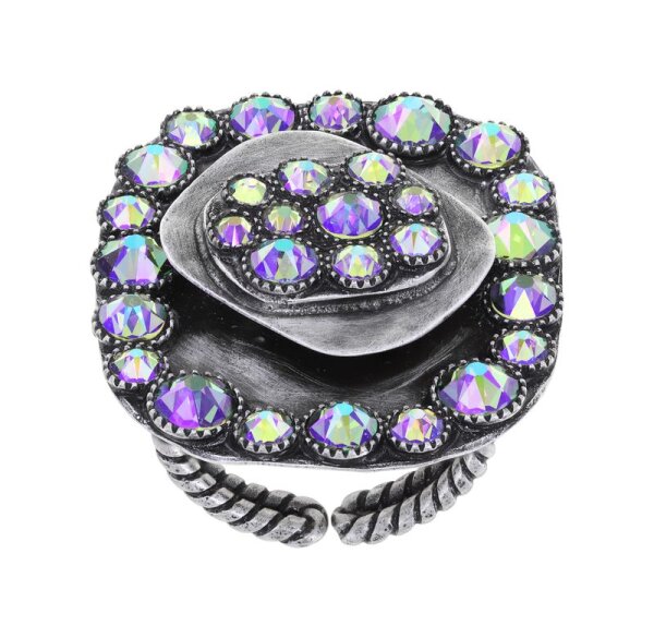 Konplott - Business Glam - Lila, Crystal Paradise Shine, Antiksilber, Ring