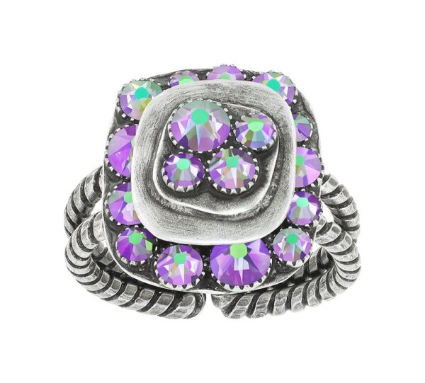Konplott - Business Glam - lila, crystal paradise shine, antique silver, ring