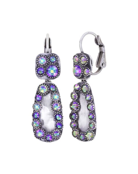 Konplott - Business Glam - lila, crystal paradise shine, antique silver, earring eurowire dangling