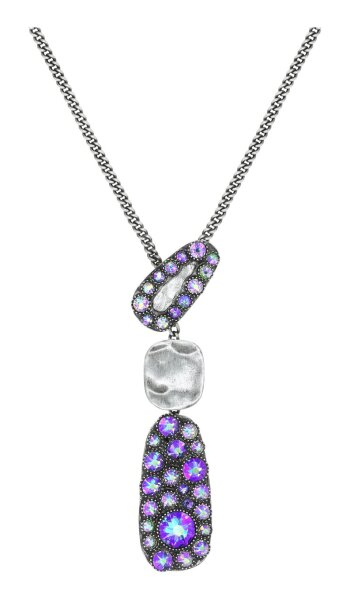 Konplott - Business Glam - lila, crystal paradise shine, antique silver, necklace
