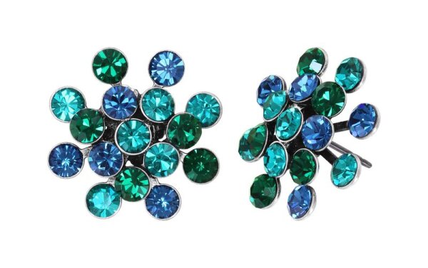 Konplott - Magic Fireball CLASSIC - blue/green, antique silver, earring stud