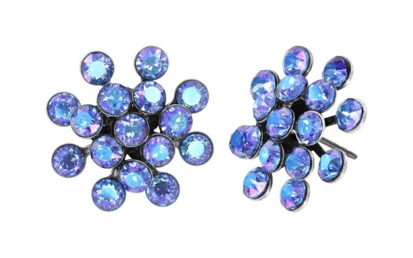Konplott - Magic Fireball CLASSIC - blue/lila, antique silver, earring stud