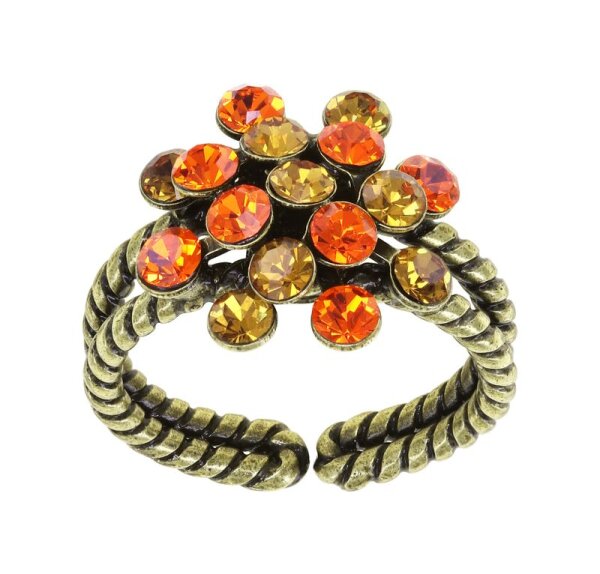 Konplott - Magic Fireball MINI - orange/yellow, antique brass, ring