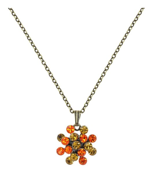 Konplott - Magic Fireball MINI - Orange, Gelb, Antikmessing, Halskette mit Anhänger
