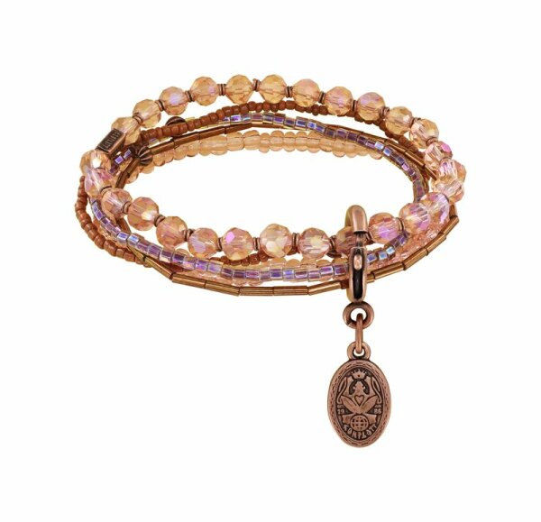 Konplott - Petit Glamour dAfrique - brown, antique copper, bracelet elastic