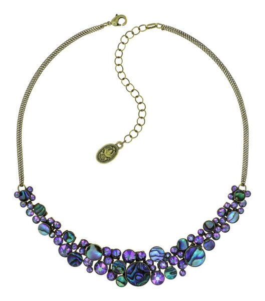 Konplott - Planet River - green/lila, antique brass, necklace