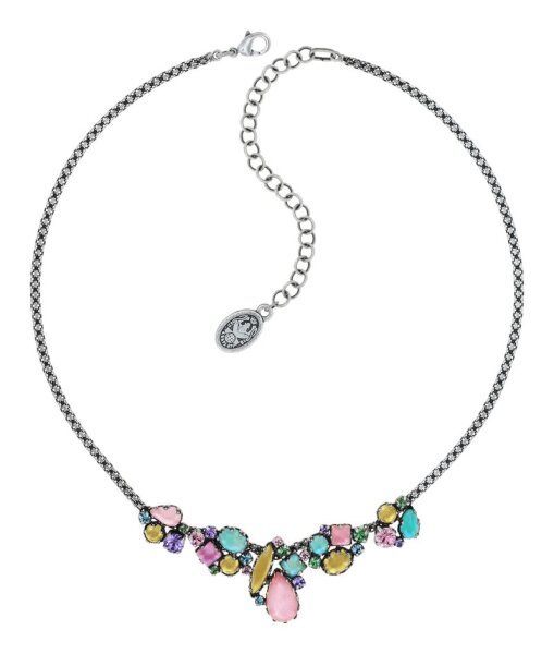 Konplott - Jelly Star - pastel multi, antique silver, necklace