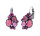 Konplott - Jelly Star - pink, antique silver, earring eurowire