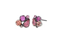 Konplott - Jelly Star - pink, antique silver, earring stud