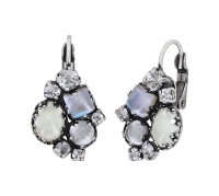 Konplott - Jelly Star - white, antique silver, earring...