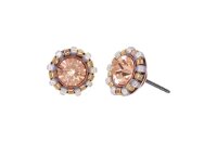 Konplott - Heart Beat - beige, antique copper, earring stud